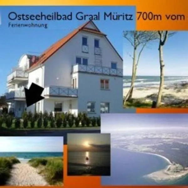 Ferienwohnung 700m vom Strand, hotell i Graal-Müritz