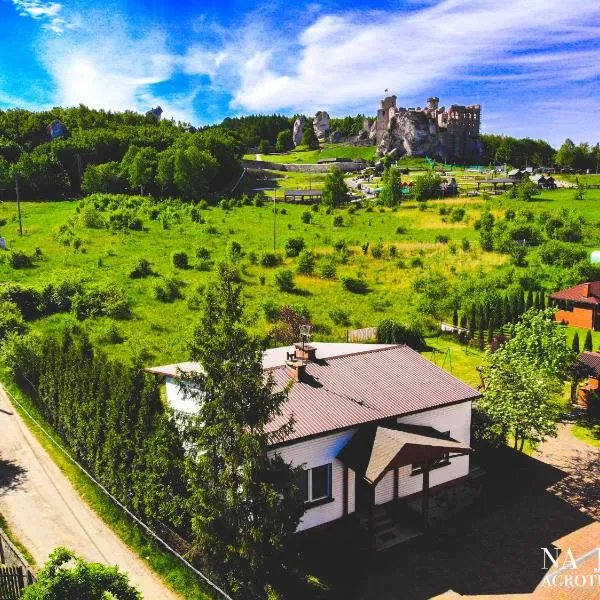 Agroturystyka na Jurze z widokiem na Zamek Jacuzzi Sauna Beczka Wypożyczalnia Rowerów Elektrycznych BASEN, hotel in Ogrodzieniec