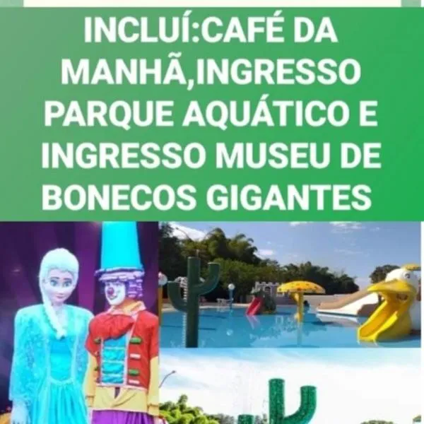 CALDAS NOVAS RESIDENCE - Inclui um ingresso por pessoa em Parque Aquático e temos HOT PARK E LAGOA PARQUE a preço promocional, hotel v destinaci Caldas Novas