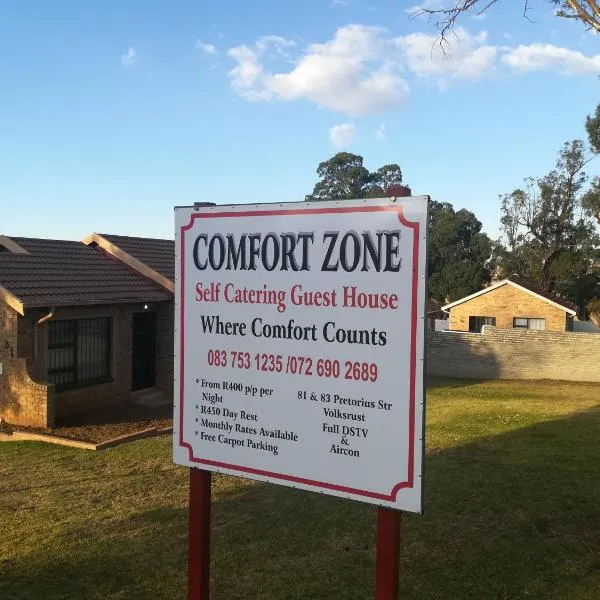 Comfort Zone Guest House, hotel in Volksrust