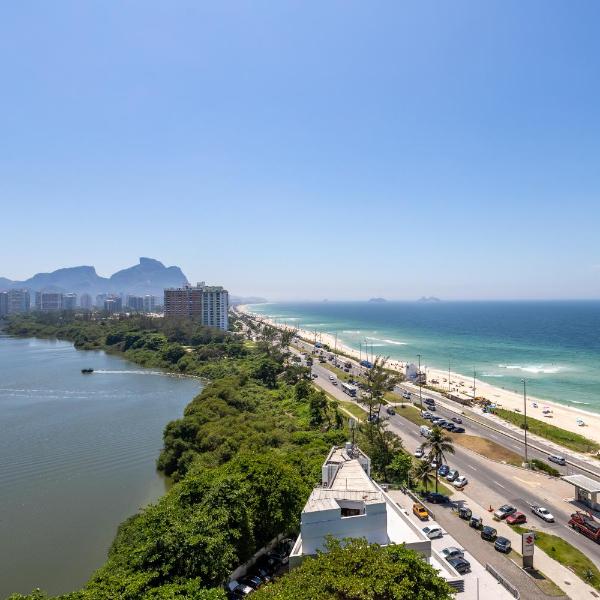Vista DE CINEMA do 19 andar da Praia BARRA da TIJUCA - Portaria 24h, Estacionamento, Wi-Fi 35mbps, Ar Condicionado - BANHEIRO RECEM REFORMADO - Foto 2