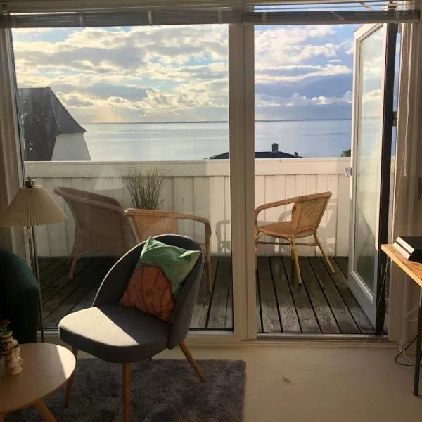 Dejligt værelse med eget bad og havudsigt, hotel in Årø