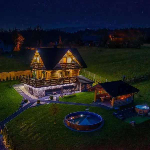 Domek w górach DeLuxe sauna,jacuzzi,basen,hot tub-Nowy Targ blisko Białka ,Zakopane: Nowy Targ'da bir otel