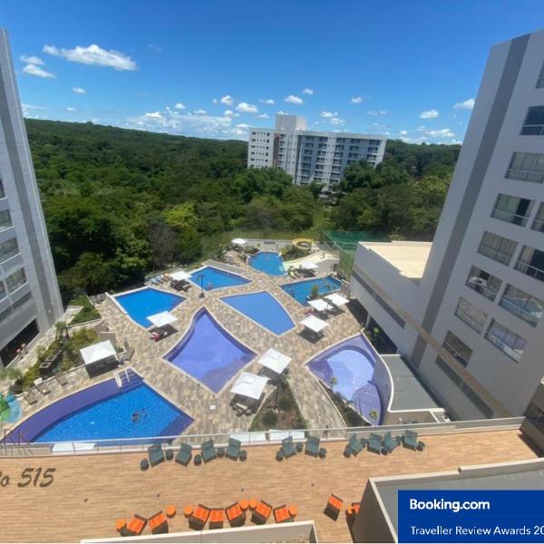 Flat Park Veredas com Vista Piscina Frigobar e Fogão - Foto 4