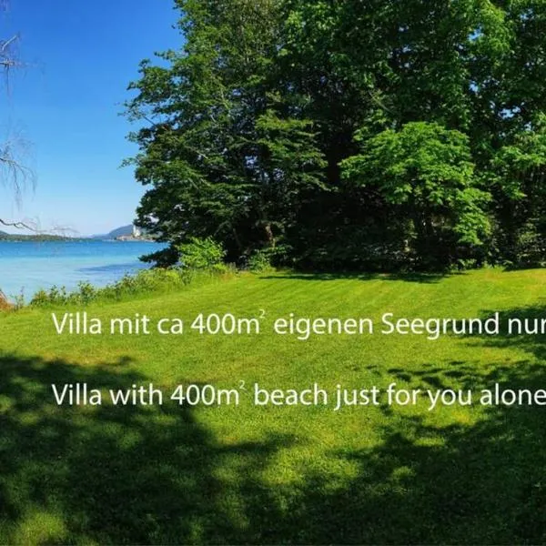 Alte Villa 400m2 Seegrund nur für euch - old villa with 400m2 beach just for you, hotel din Maria Wörth