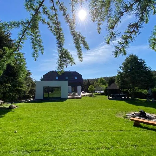 VILLA DANUTA- WISELKA, direct at National Park, big garden, 4 bedrooms, private SAUNA, hotel v destinaci Wisełka
