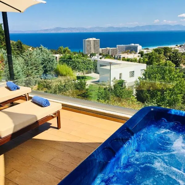 FlyViewFlatsBLUE PrivateHotTub with SeaView, hotel in Rhodes Town