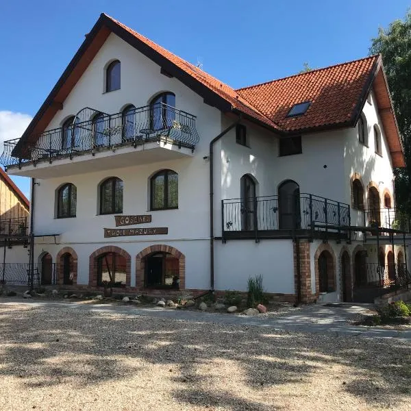 Gościniec Twoje Mazury nad jeziorem Śniardwy tuż obok plaży, hotell i Kaliszki