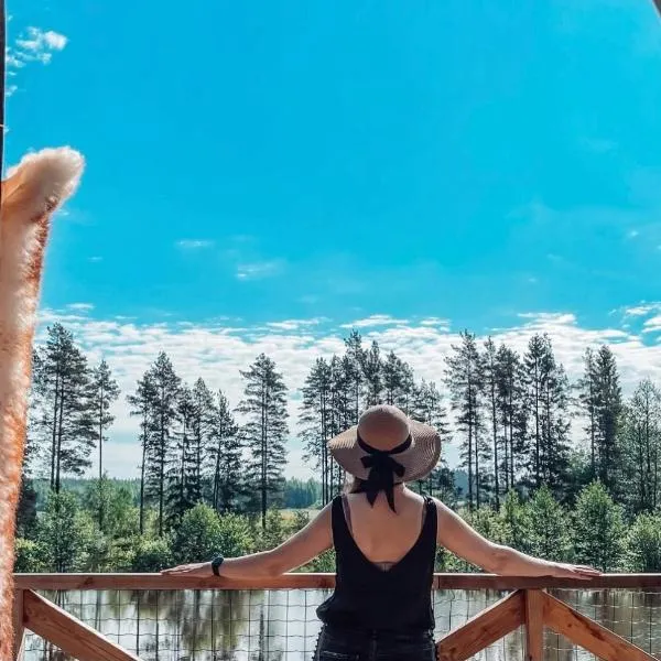 Heated Dragon Treehouse with Hot Tub, Sauna, Private Lake & Deer Park, hótel í Līči