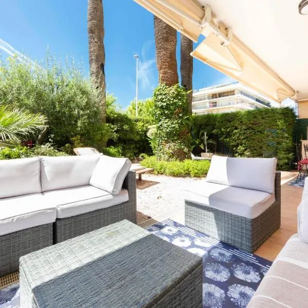 Apartment 2 bedrooms2 bathroomsdouble terrace & Garden in Palm beach area, hotel em Cannes