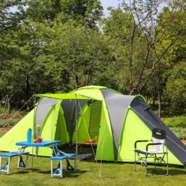 Tente 3 chambres, petit camping familial vue mer、プレスタン・レ・グレーヴのホテル