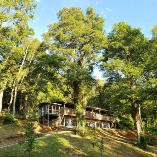 LA CASA EN EL BOSQUE con vista al Río, hotel en Máfil