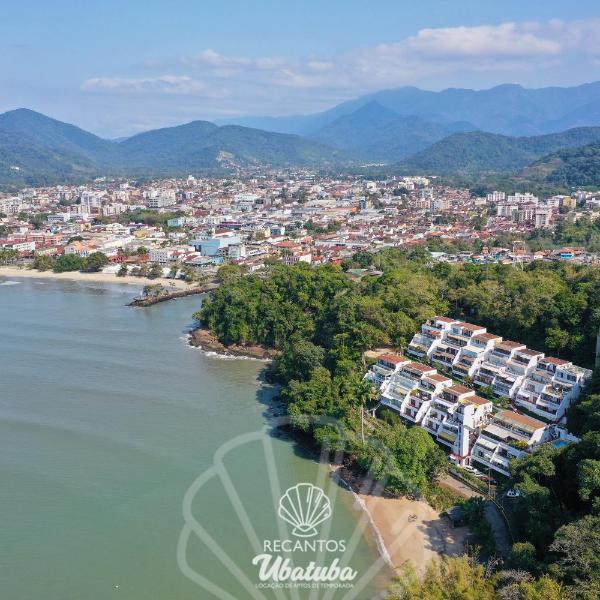 Frente pro MAR, linda VISTA, com piscina e 2 Suítes, no centro de Ubatuba, RECANTO 4