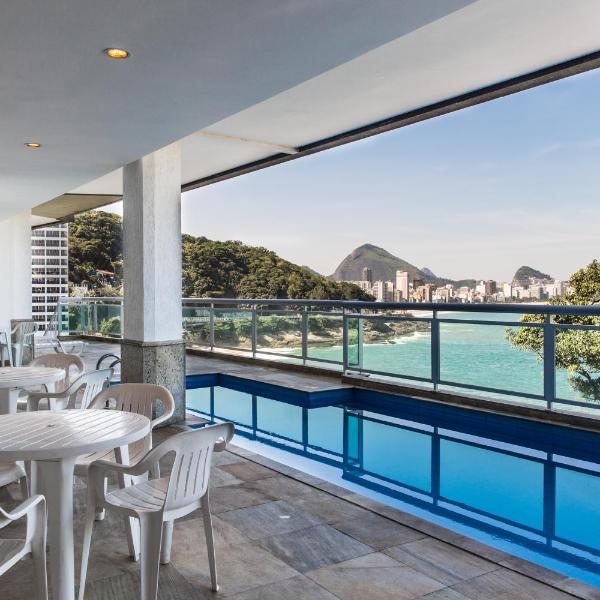 Ocean Blue Moderno Próximo à Praia do Leblon Vista Mar Espetacular Piscina Garagem Wi Fi e Sauna - Foto 4