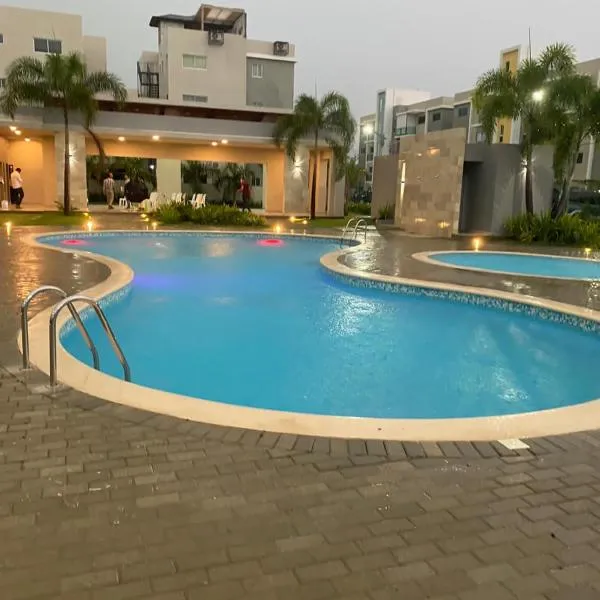 Confortable apartamento de 3 tres habitaciones, con hermosa vista de area verde, ademas de piscinas y juegos infantiles en area recreativa, hotel v destinaci Santiago de los Caballeros