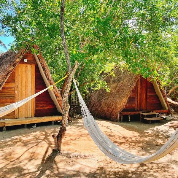 La Aldea Holbox Cabañas y Camping, hotel v destinaci Ostrov Holbox
