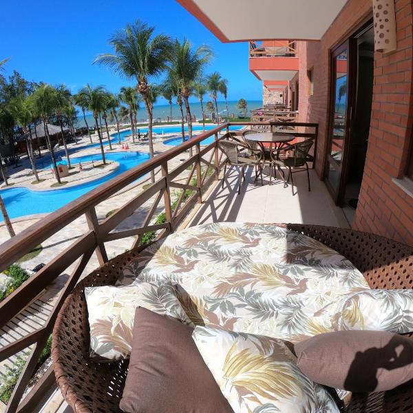[Kariri 215] 46m², pé na areia, varanda vista mar!