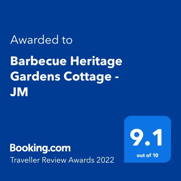 Barbecue Heritage Gardens Cottage - JM, hotel in Mavis Bank