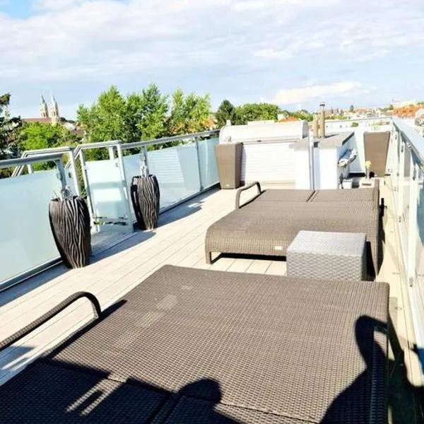 luxury 4 bedroom roof apt with 3 balconies & view, hotel ve Vídni