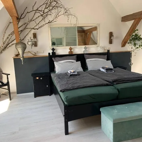 Romantische Wohnung Bauernhof, 100m2 offenes Dachgeschoss, hotel v destinaci Auhausen