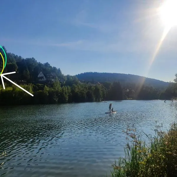 Haus Löwe - Komplettes Ferienhaus am Badesee, hotell i Erzgrube