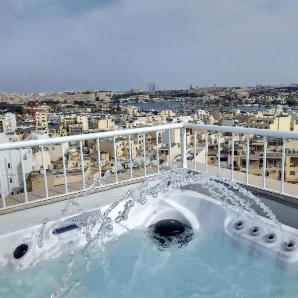 Wonderful apartments with shared jacuzzi and panorama rooftop, hotel v destinaci Gżira