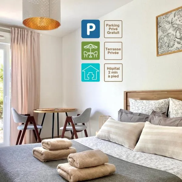Studio en face Hopital Nord avec terrasse – hotel w mieście Saint-Priest-en-Jarez