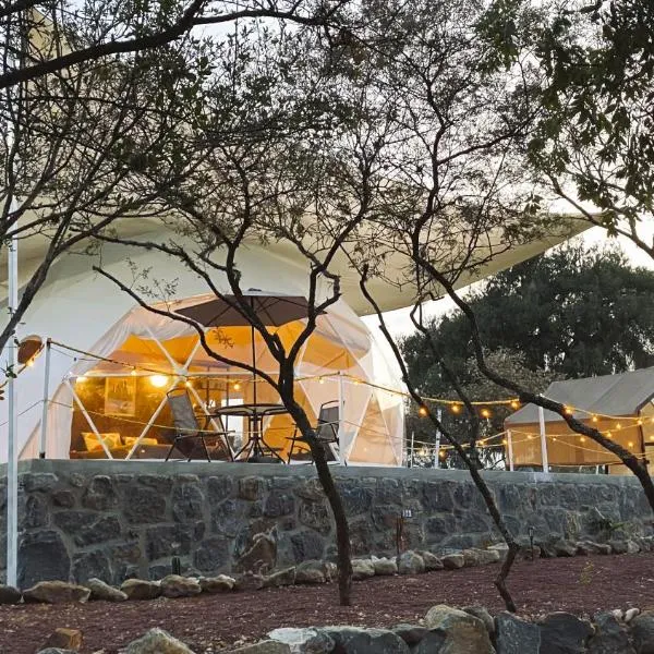 El Gato Glamping con vista a prismas basálticos, hotel v destinaci Huasca de Ocampo