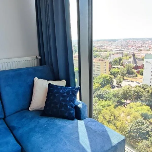 Aleda Hanza 14 floor, balkon, hotel em Szczecin