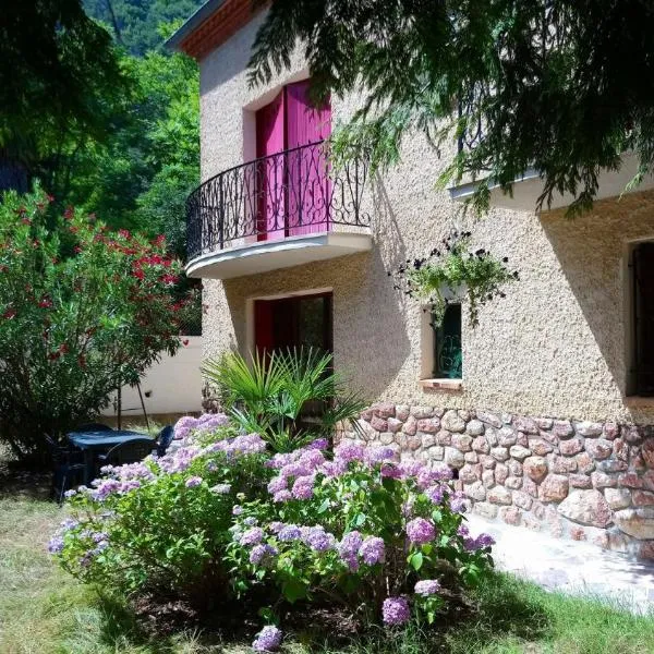Appartement 48 m2 avec jardin au rdc dans villa à 5 min à pied des Thermes de Vernet-les-Bains, location de samedi à samedi, hotel in Vernet-les-Bains