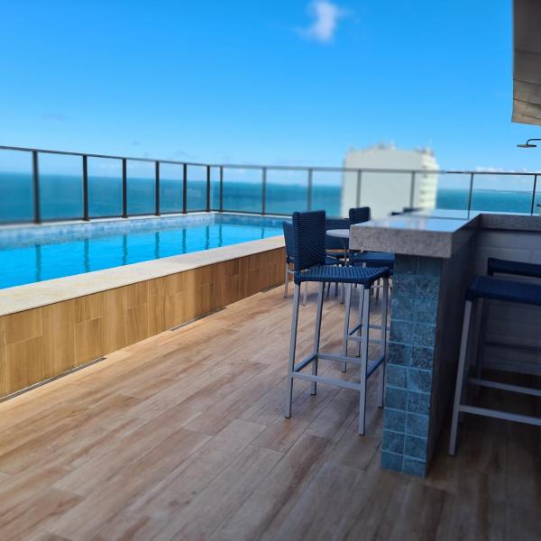 Belo Ap Vista Mar Farol da Barra vaga privativa