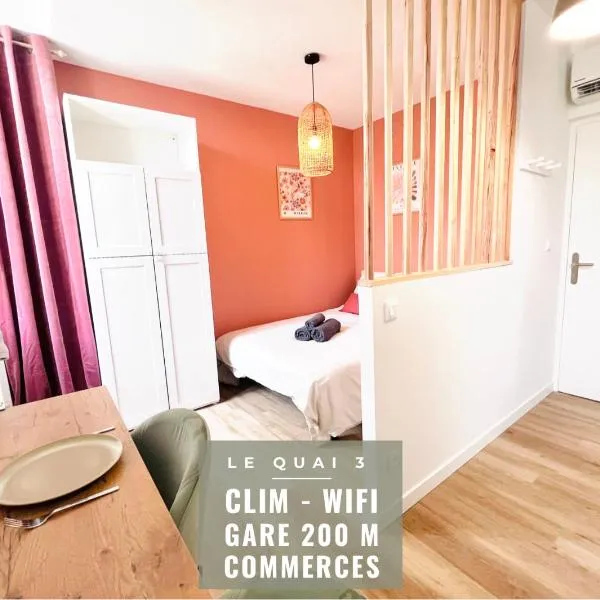 LE QUAI 3 - Studio neuf LUMINEUX CALME - CLIM - WiFi - Gare à 200m, hôtel à Agen