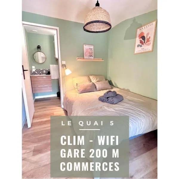 LE QUAI 5 - Studio NEUF CALME - CLIM - WiFi - Gare à 200m, hôtel à Agen