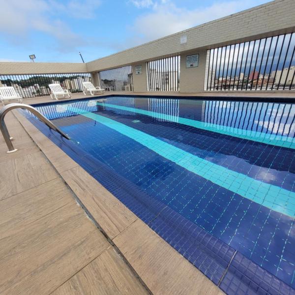 Flat Completo Novo a 350m da praia com piscina