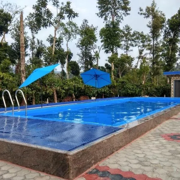 GiriDarshini Homestay - Pool, Falls, 3BH, Home Food & Estate, hôtel à Mudigere