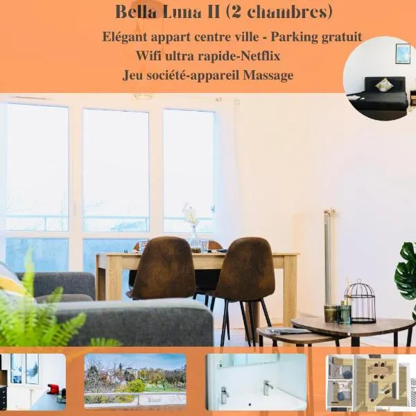 Bella Luna II - Elégant appartement centre ville - Parking gratuit - Wifi ultra rapide-Appareil Massage-Netflix-Jeu société: Prugny şehrinde bir otel