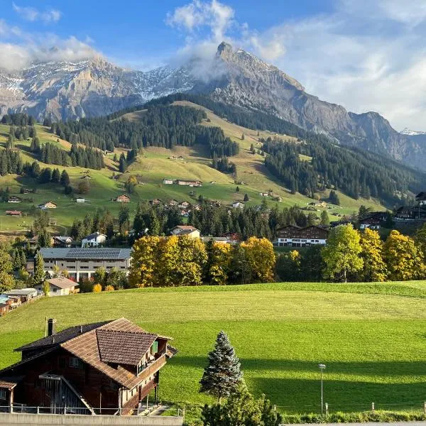 2-Zimmer Studio mit grossem Balkon und Bergpanorama - 400m von Talstation Sillerenbahn, hotel i Adelboden