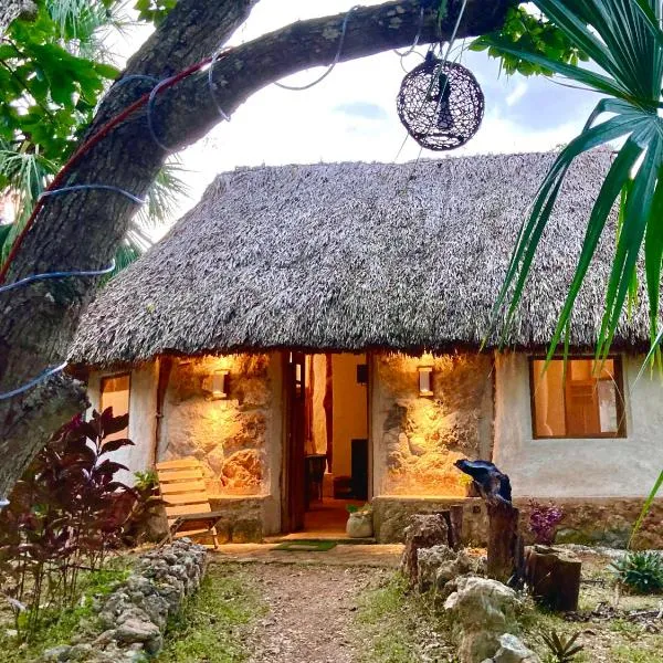 Encantadora Villa Maya tradicional en Rancho Agroecologico, hotel v destinaci Tzucaceb