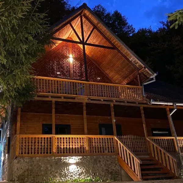 V13 Wild Cabin - Traditional mountain cabin with cosy modern rooms, hótel í Ruginoasa