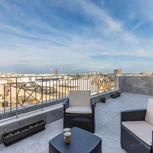 Terrace View - Stylish Two Bedroom Penthouse, hotell i Msida