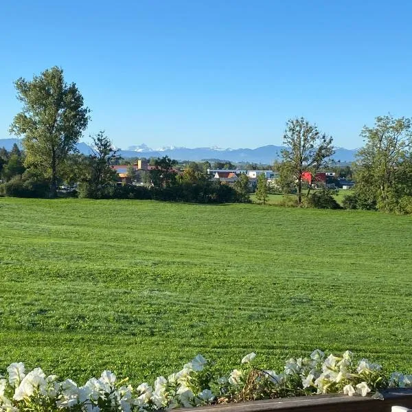 Gemütliche Wohnung mit Ofen und Naturblick, Hotel in Wildpoldsried