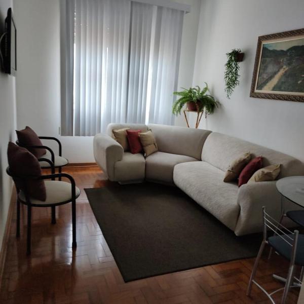Apartamento 2 dormitórios, wifi, ponta da praia, predio em frente ao mar - Santos