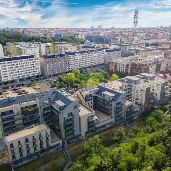 Central Prague Vítkov - free parking, hotell i Prag