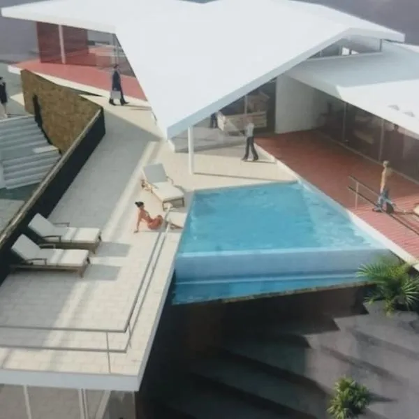 Ferienwohnung Meerblick und Nähe Feuerberge mit eigenem beheizten Pool, hotel in Las Breñas