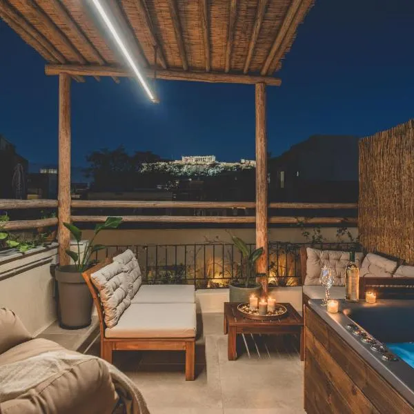 Luxury Apartment with Acropolis View Terrace and Jacuzzi - Living Stone Moonstone, hotel i Athen