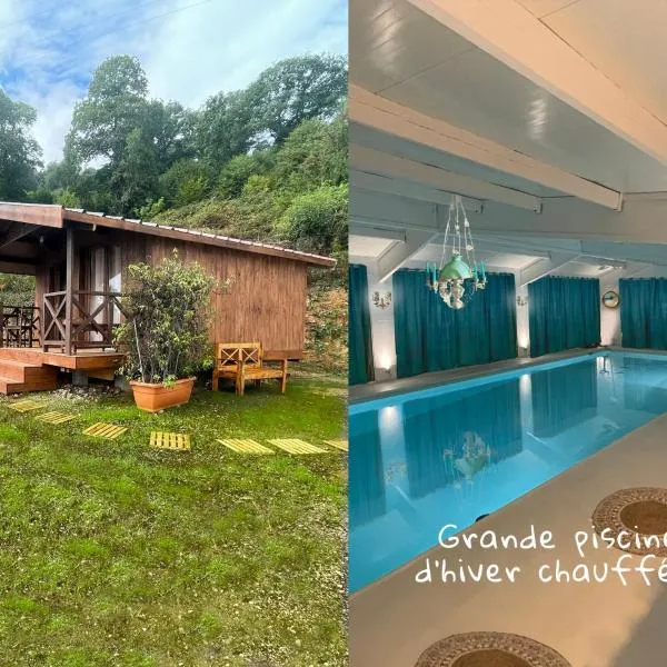 7eme ciel - Tiny House avec Grande Piscine intérieure chauffée toute l'année, hotel en Marais-Vernier