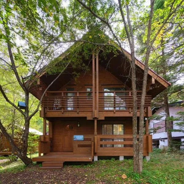 HARUNA CABIN 森の中のログハウス 、広々ウッドデッキでBBQ、公園散策、北軽井沢観光, Hotel in Shin-kazawa