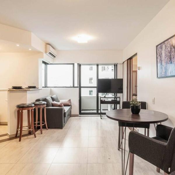 FORTUNE RESIDENCE JARDINS - FLAT 183 - Próximo da Avenida Paulista com Piscina, Sauna, Academia e Gerador que Atende o Apartamento