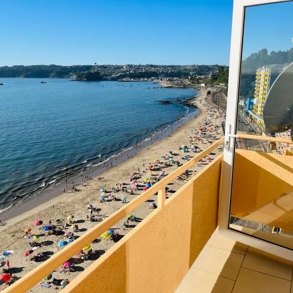Departamento Playa Bellavista, estacionamiento privado, vista al mar, 2 dormitorios 3 camas, hotel di Tome