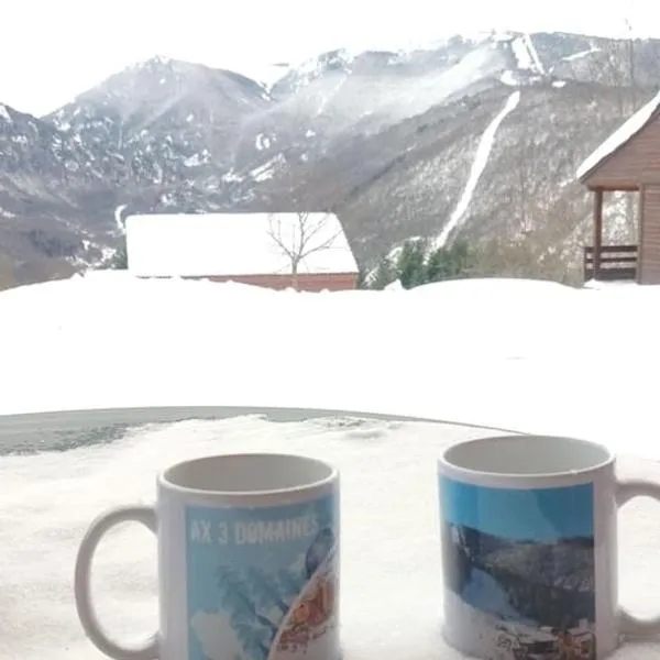 T2 confortable 31m2 piscine terrasse vue dégagée montagne, hotel em Ignaux